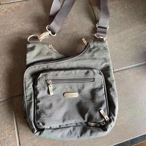 Gray and Hot Pink Baggallini Cross Body Purse